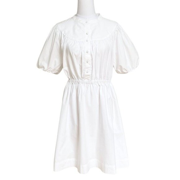 J. Crew Puff sleeve Cotton Poplin Shirtdress White Size Medium and Large NWT - Picture 4 of 16